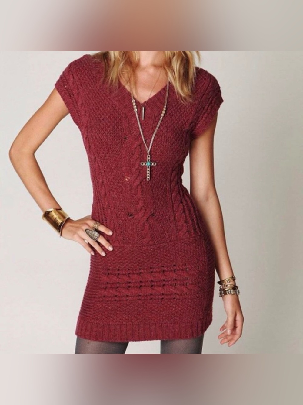 Free People Autumn Garden Sleeveless Sweater Dress Women’s XS Wool Alpaca Blend